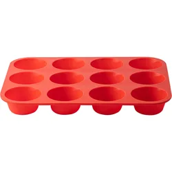 Silicone 12-Hole Round Sphere Baking Mold for 3D Chocolate and Cupcakes (Red)