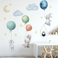 Cute Lovely Flying Rabbits Wall Stickers