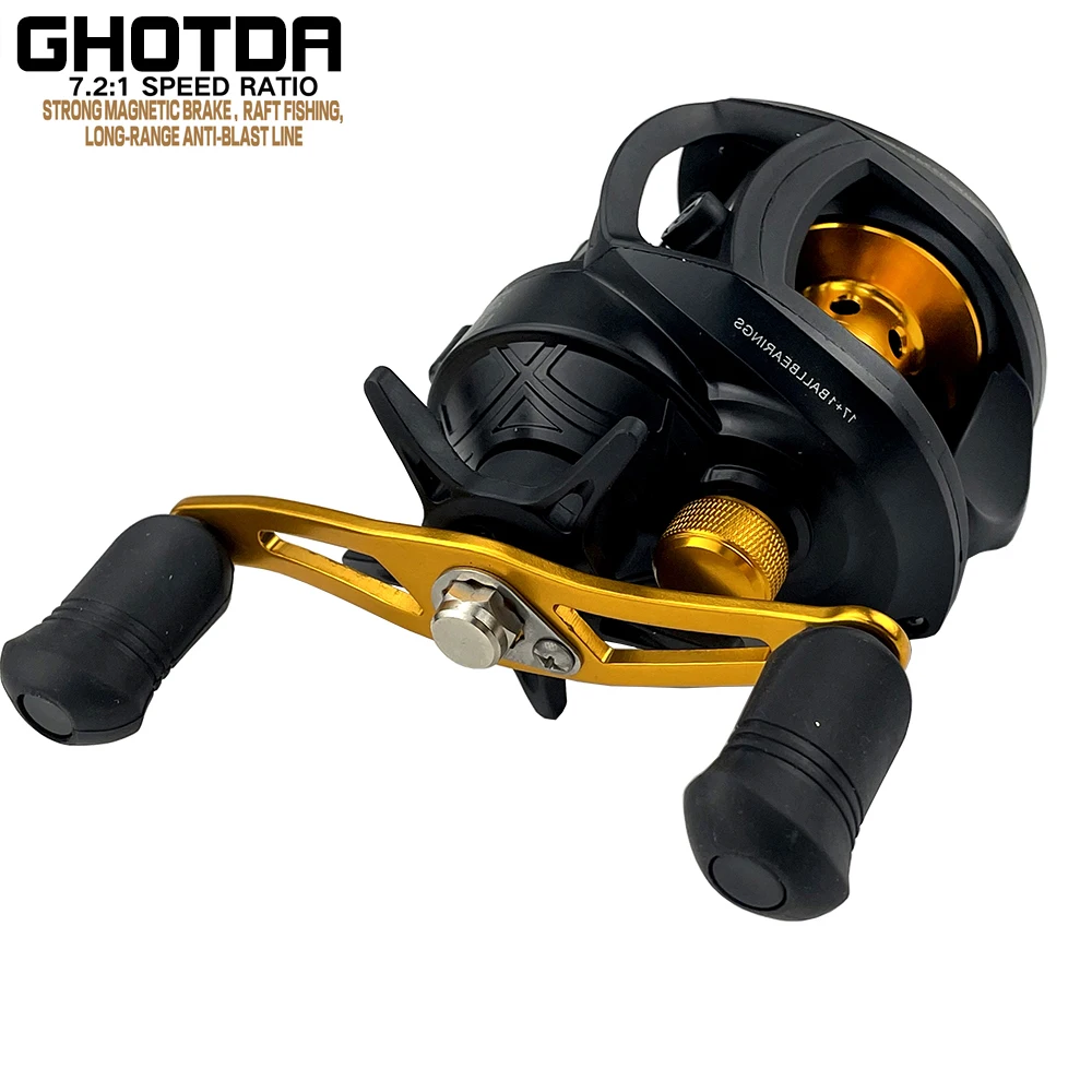 

GF Baitcasting Fishing Reels 7.2:1 Gear Ratio High Speed Baitcasting Reel with Aluminum Spool Casting Reel All for Fishing