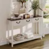 47" Farmhouse Console Table with 3 Drawers, Rustic Entryway Table, Narrow Long Sofa Table for Living Room, Hallway, Behind Couch 1