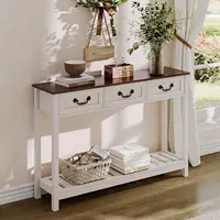 47" Farmhouse Console Table with 3 Drawers, Rustic Entryway Table, Narrow Long Sofa Table for Living Room, Hallway, Behind Couch 1