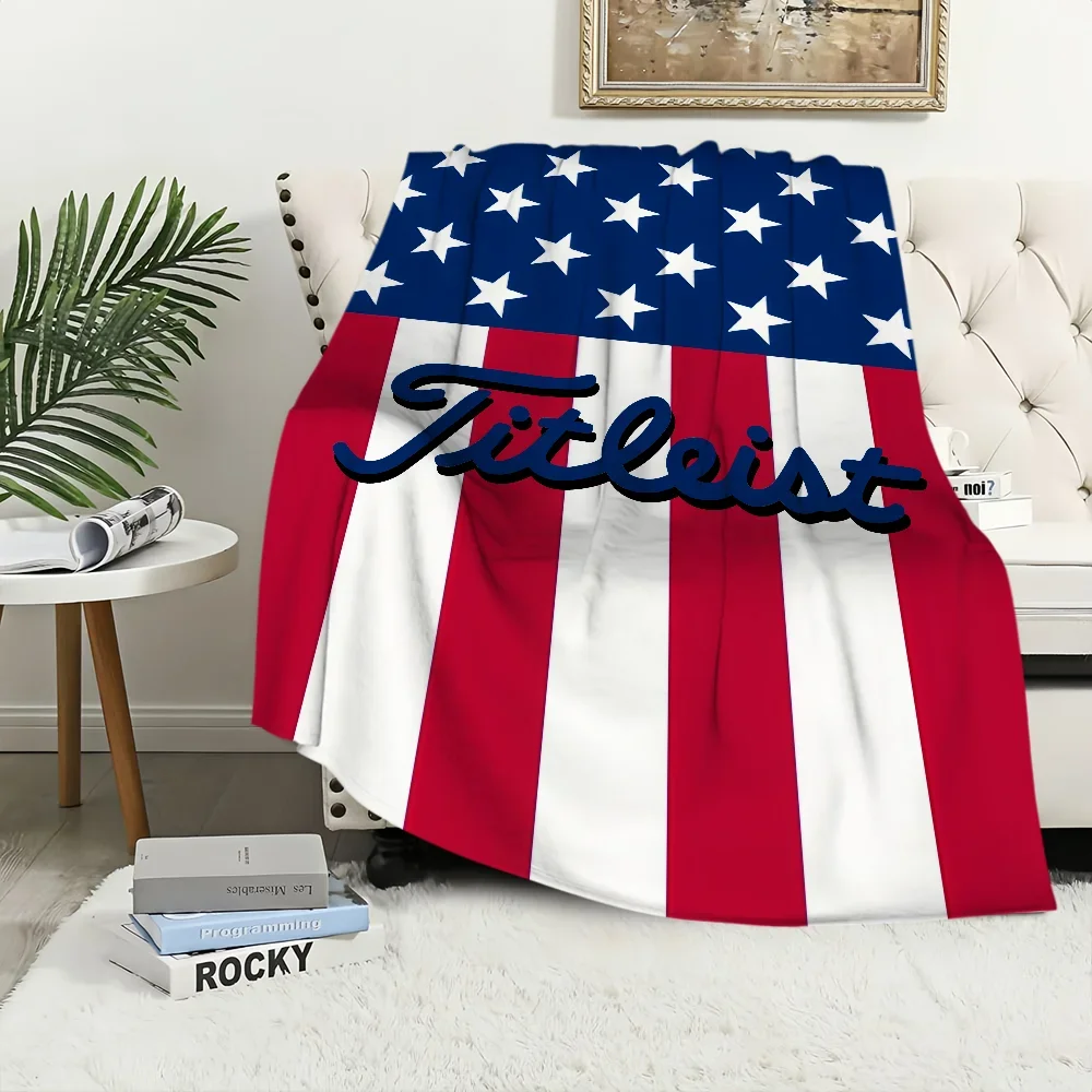 warm comfort  soft plush blanket cool for sofa living logo room office T-T-TitleistS-ES bedroom travel gift single-sided printed 6