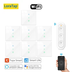 Smart WiFi Curtain Roller Shutter Switch with Backlight Control (1 Remote 7 Switch)