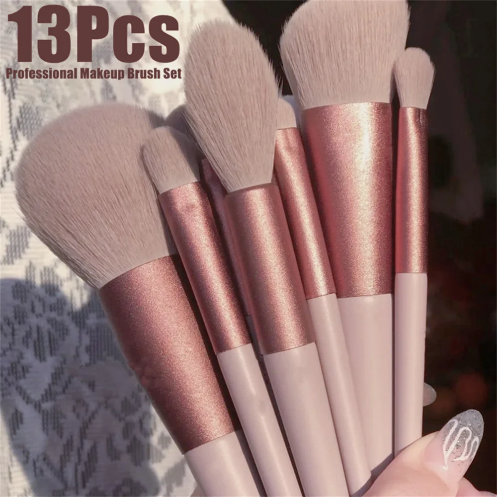 13pcsSoftMakeupBrushesSetEyelinerEyeShadowBrushCosmetic