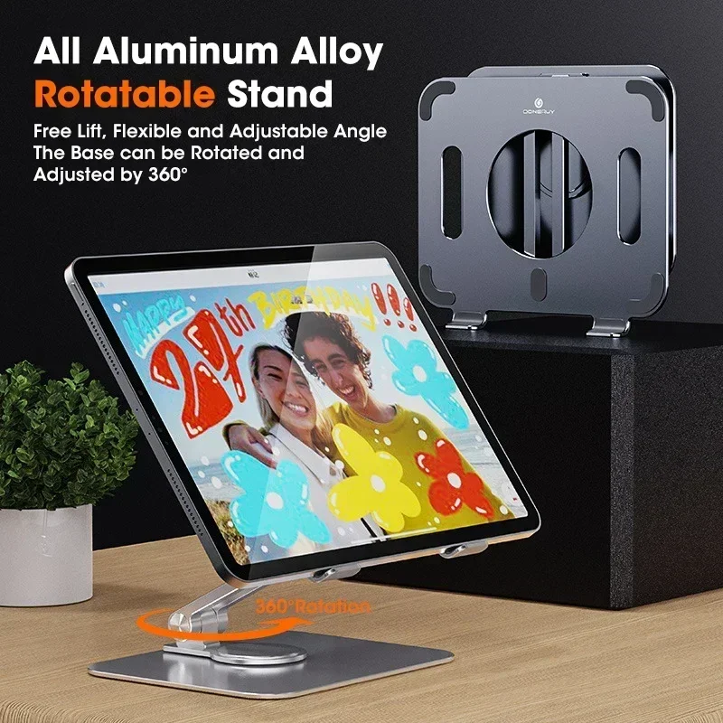 Aluminum Alloy Adjustable Tablet Stand Folding Portable Holder Phone Support Bracket for IPad Pad Samsung Xiaomi Huawei Tablet 5