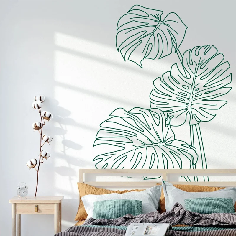 Monstera Tropical Jungle Leaves Wall Decal Palm Vinyl Home Decor Living