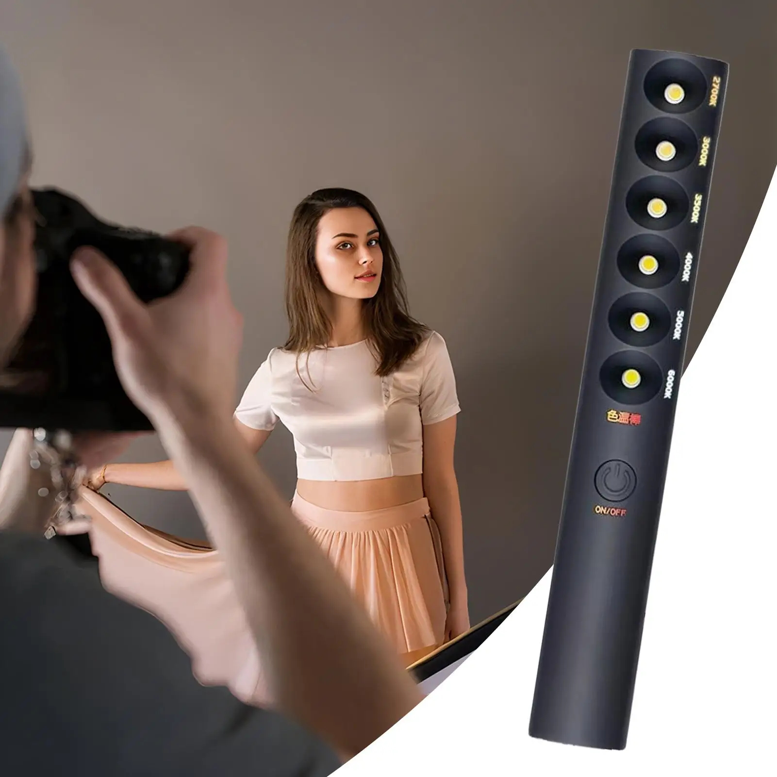 Draagbare Kleurtemperatuur Lamp Stick Professionele Oplaadbare 2700K6000K 6 Modi Fotografie Lichtstaaf f74 | NL