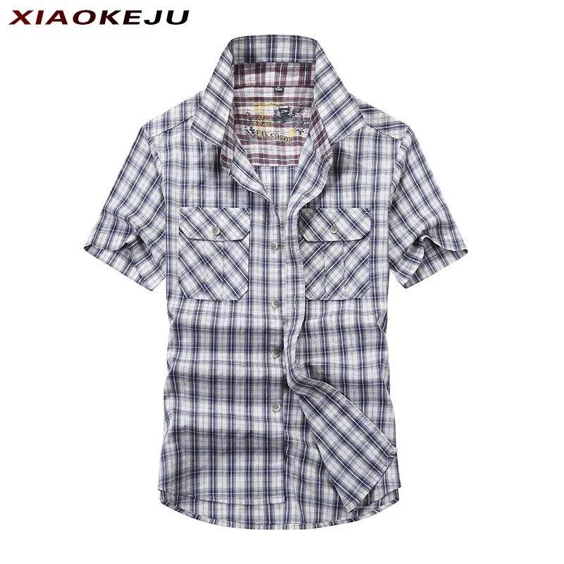 for Summer Clothes Men Designer Shirt Men's Clothing Shirts Plaid Kit Man Dress Oversize Short Sleeve Mens Button Up Polo Luxury