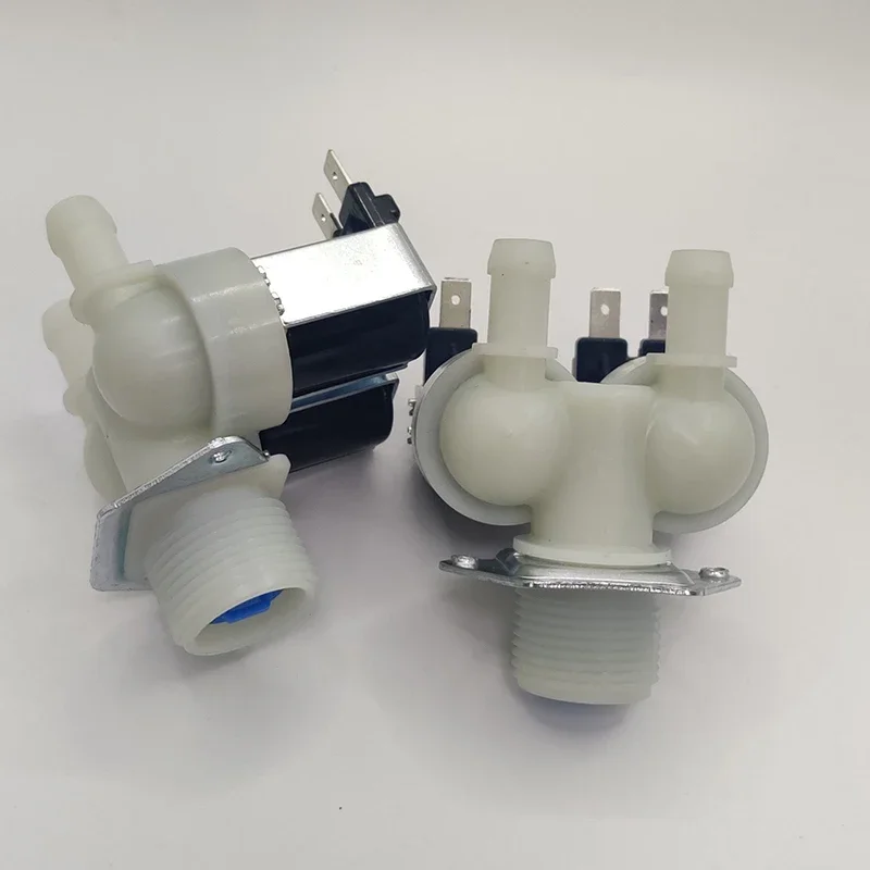 AC 220-240V Double Head Water Inlet Solenoid Valve For Washing Machines - 3/4" Thread