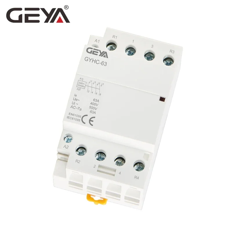 GEYA 4P 63A 4NO or 2NC2NO 220V/230V 50/60HZ Din Rail Household AC Modular Contactor