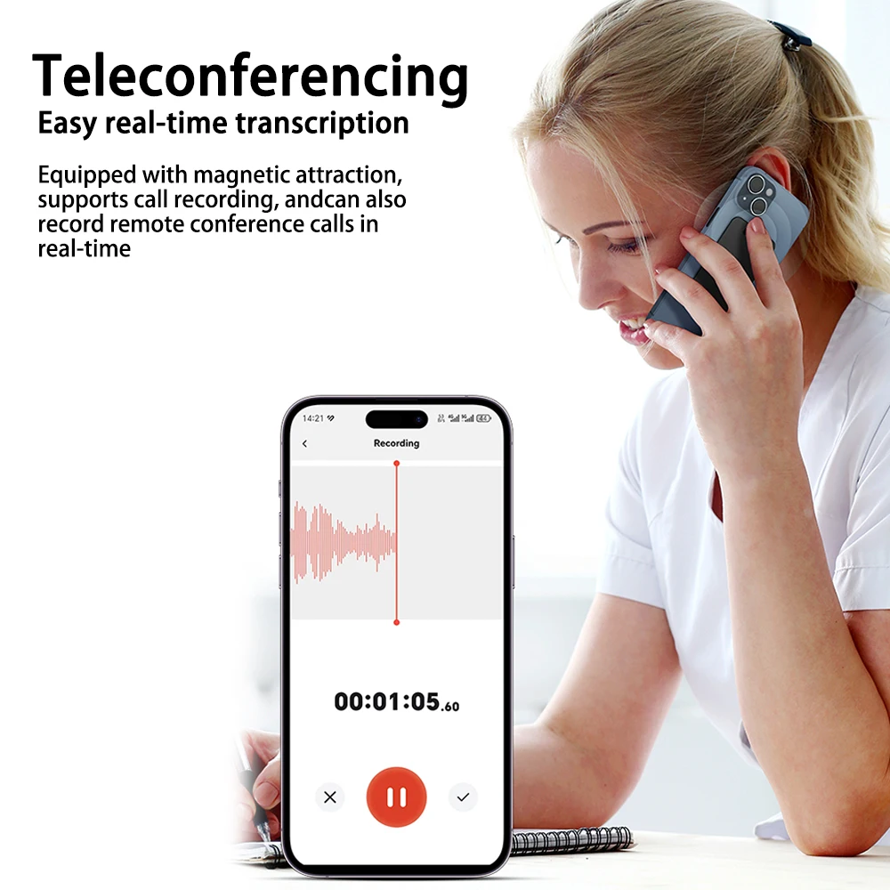 AI ChatGPT-4 APP Phone Call Mini Voice Recorder Espia Real Time Transcribe Summarize 58Language Translator Tool Audio Dictaphone voice recorder