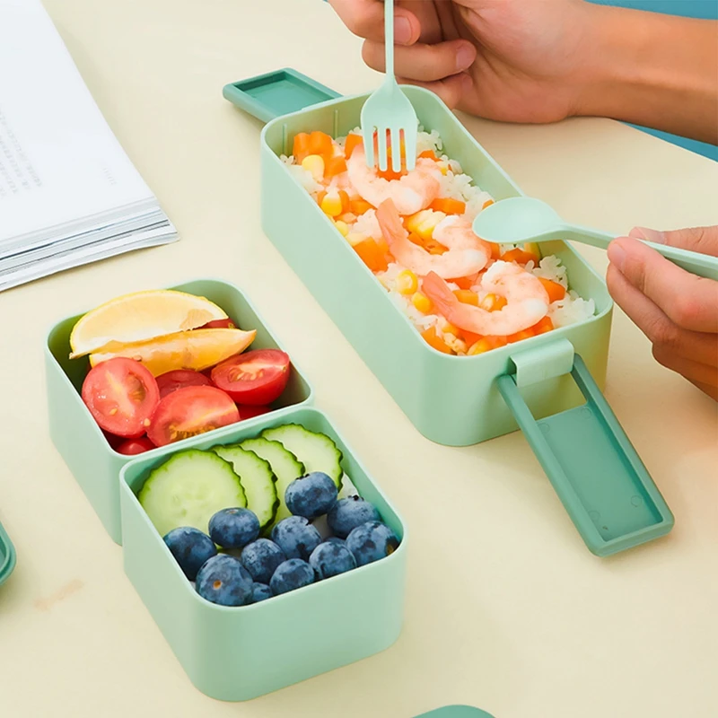 3 Layers Lunch Box 1050ml Compartment Bento Boxes For Adults Students Lunch Box With Fork Spoon Microwave Food Storage Container