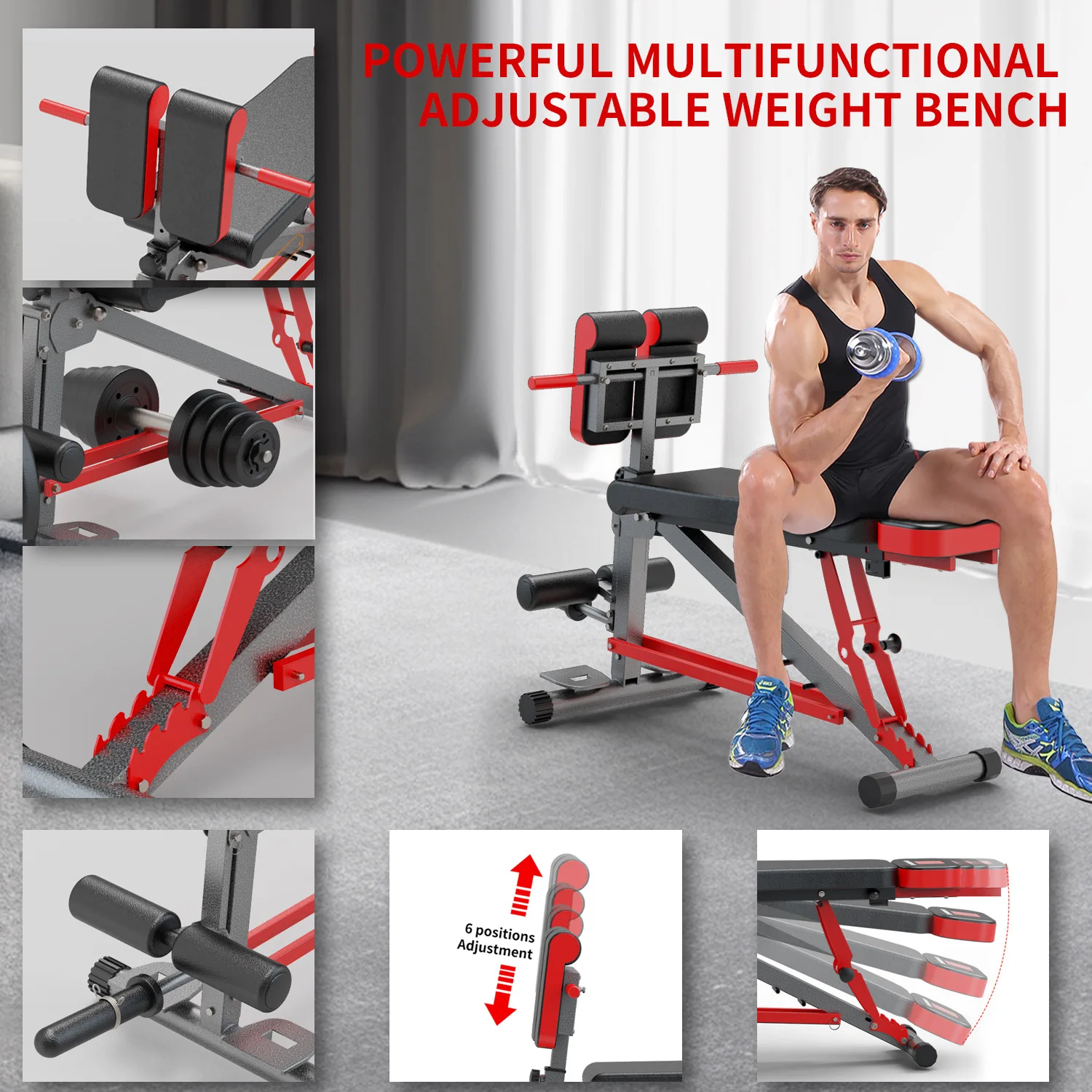 Household Sit Up Dumbbell Stool, Multifunctional Roman Chair, New