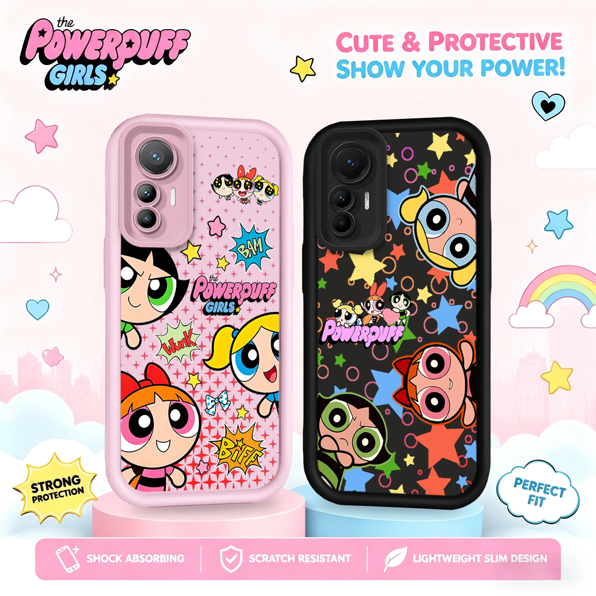 Cute Powerpuff Girls Blossom & Bubbles Phone Case