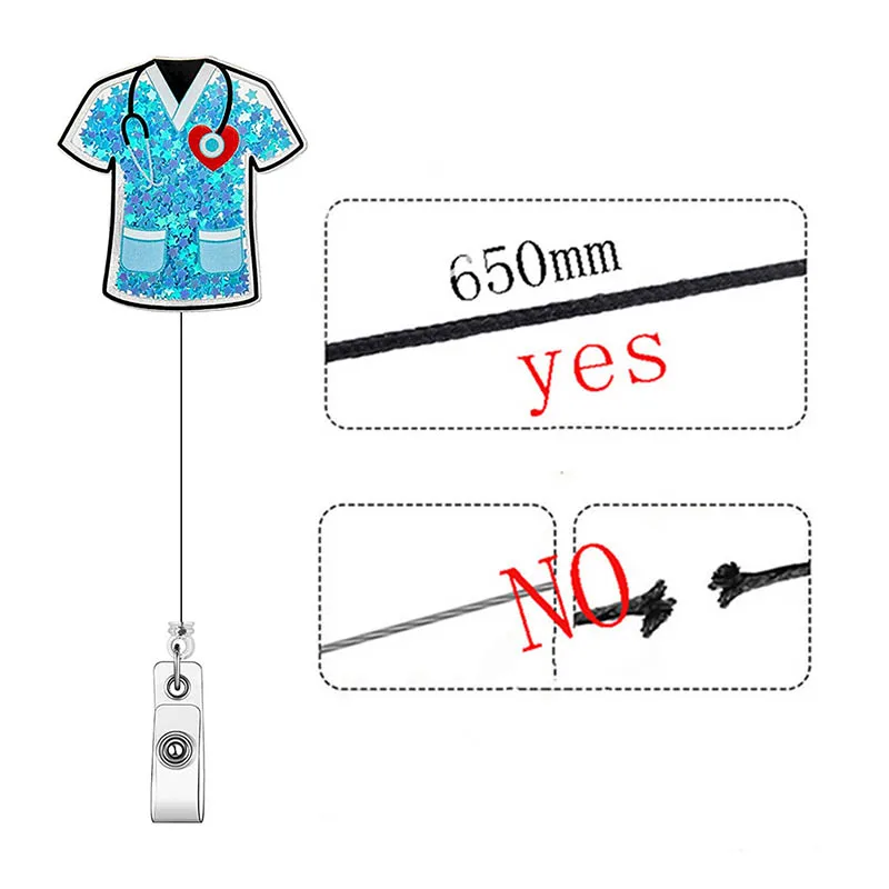Quicksand Injector & Echometer Badge Reel Retractable ID Badge Holder with 360 Rotating Alligator Clip Name Holder
