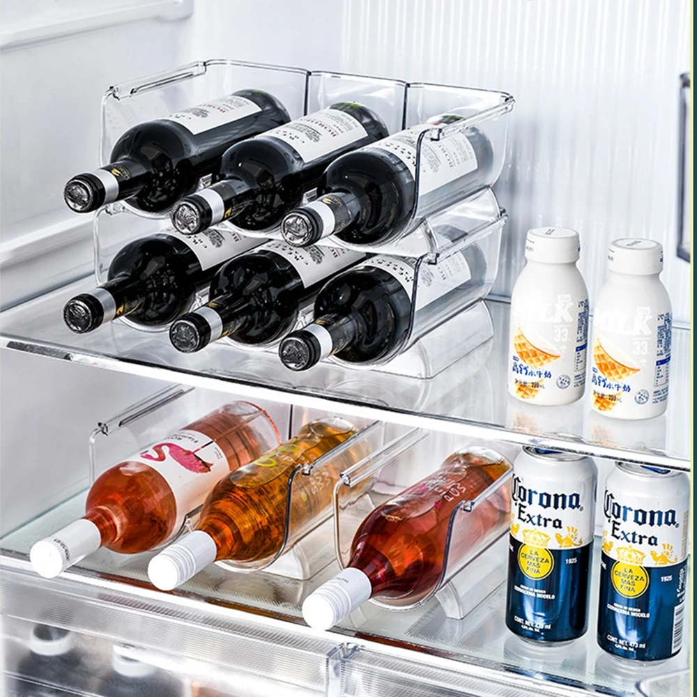 Acrylic Stackable Water Bottle Holder Kitchen Pantry Refrigerator