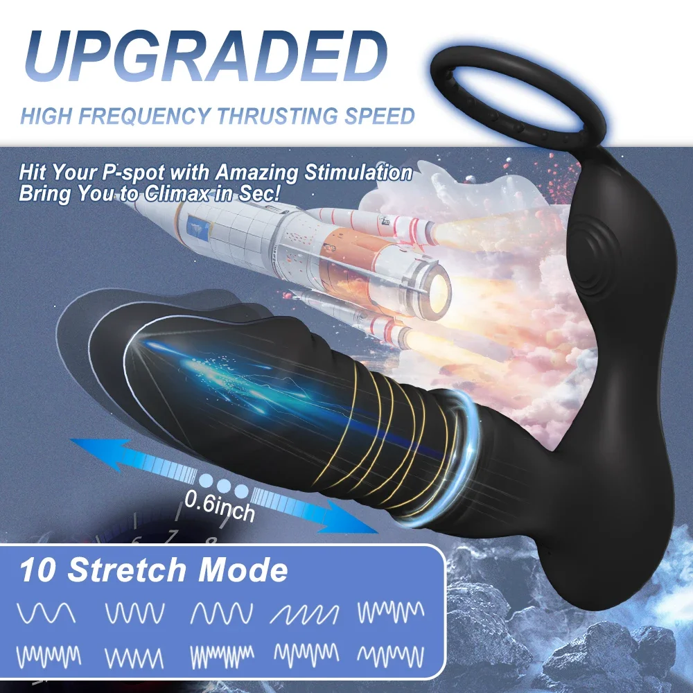 APP Remote Telesc Vibrator Männlich Drahtlose Prostata Stimulator Dildo Weibliche Vaginal Massager Anal Ring Masturbator_voghion.com