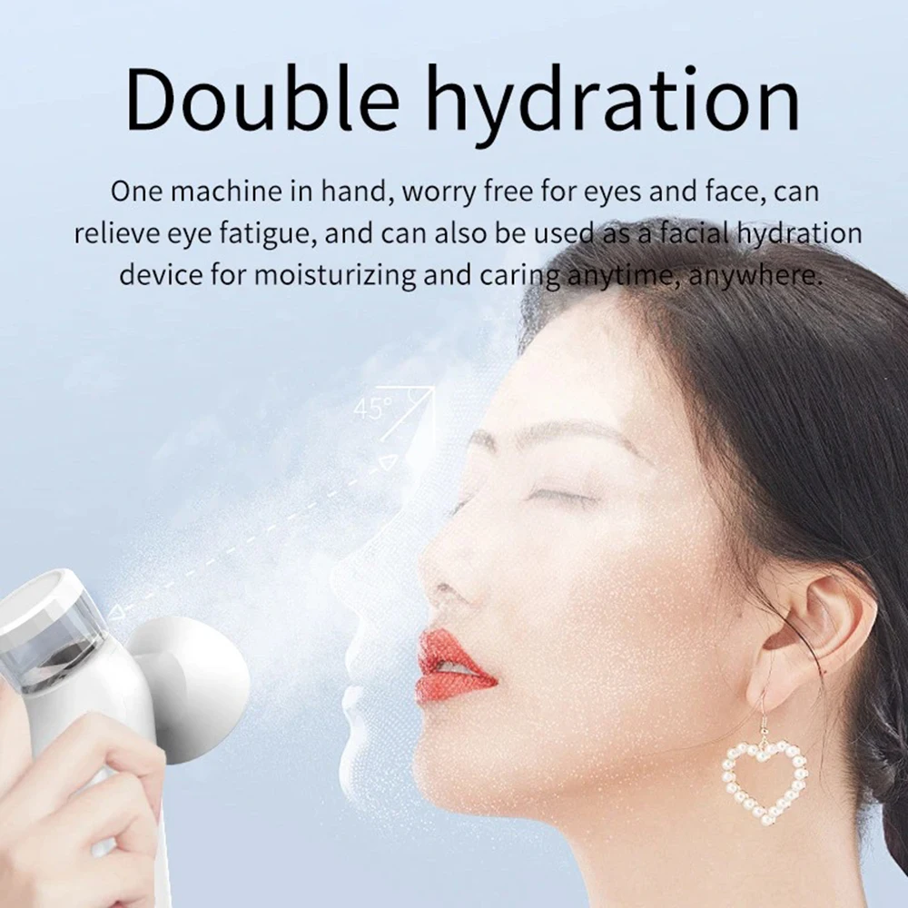 Heated Nano Mist Eye Sprayer Electric Facial Steamer Device Portable Eye Face Moisturizer Massager Eye Drops Tool for Dry Eye