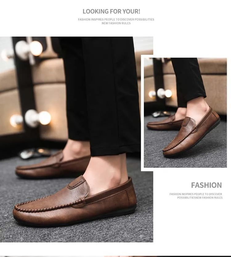 Frühlings- und Sommermodetrend Joker Casual Lines Herren-Kunstlederschuhe schwarze und braune Arbeitsschuhe – Detail 17