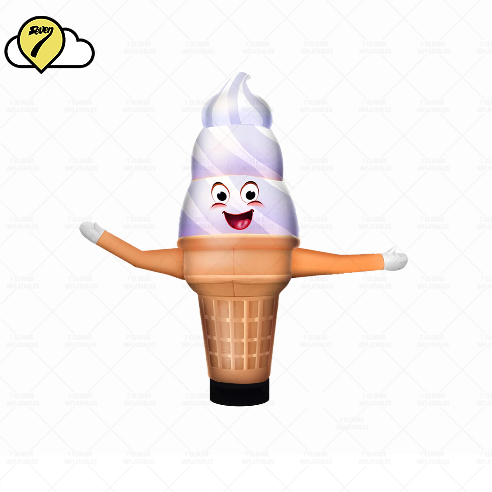 3m Giant Inflatable Ice Cream Decoration With LED Light For beverage shop Advertising Promotional Inflatable Toy Ice Cream Model