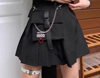 Large Size L-4XL Girl Spring Summer High Waist Irregular Age-reducing Pleated Skirt A-line Black Versatile Retro Fashion Skirts - Image 4