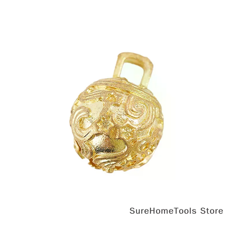 Elegant Brass Bell & Gourd Pendant Keychain