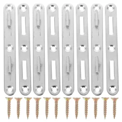 4 Sets Bed Rail Fasteners Metal Frame Furniture Connecting Fittings Double Buckle