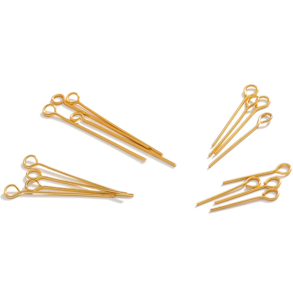 100 Stück/Set Edelstahl Goldfarbene Ösenstifte 15/20/25/30mm Ohrring-Zubehör für DIY Schmuckherstellung – Detail 8