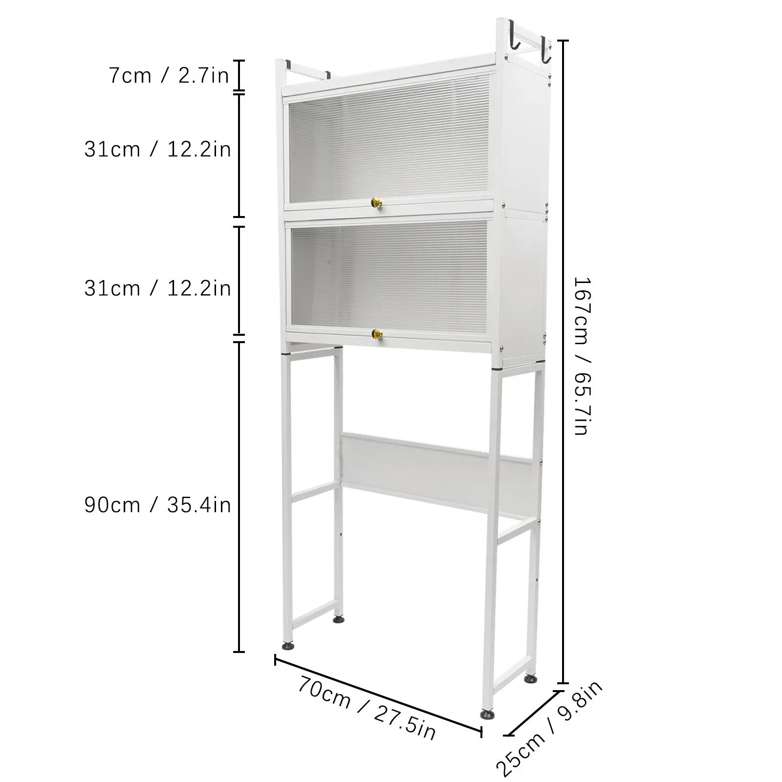 Bathroom Organizer Over Toilet Storage Cabinet Wood Metal Space Saver Stand NEW