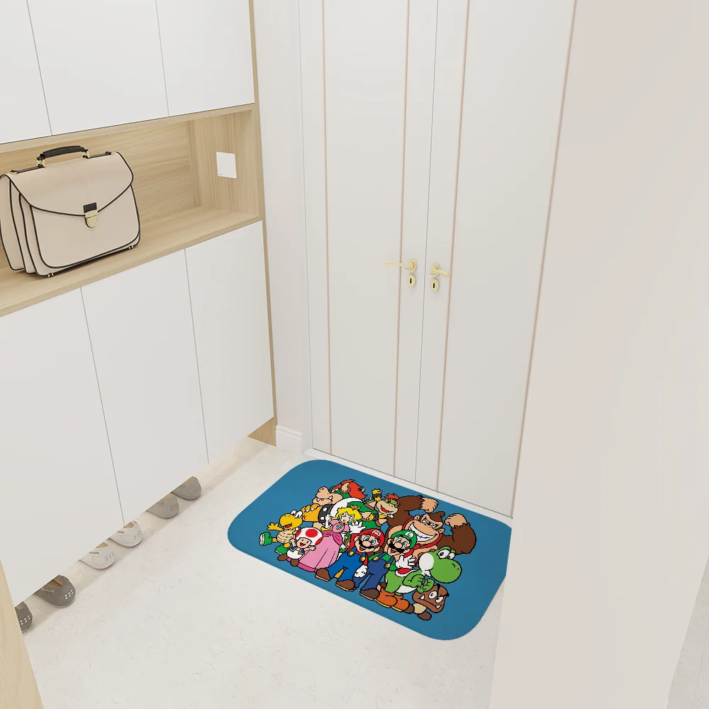 Game Bros Super M-marios Gaming Kitchen Mat Kids Room Bedroom Decoration Balcony Anti-Slip Doormat Living Room Alfombra 3
