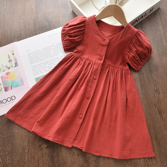 Bear Leader Girl Casual Dress 2022 New Fashion Princess Dresses Girls Sweet Costumes Cute Outfits Baby Girls Vestidos for 3 7Y AH405 Red