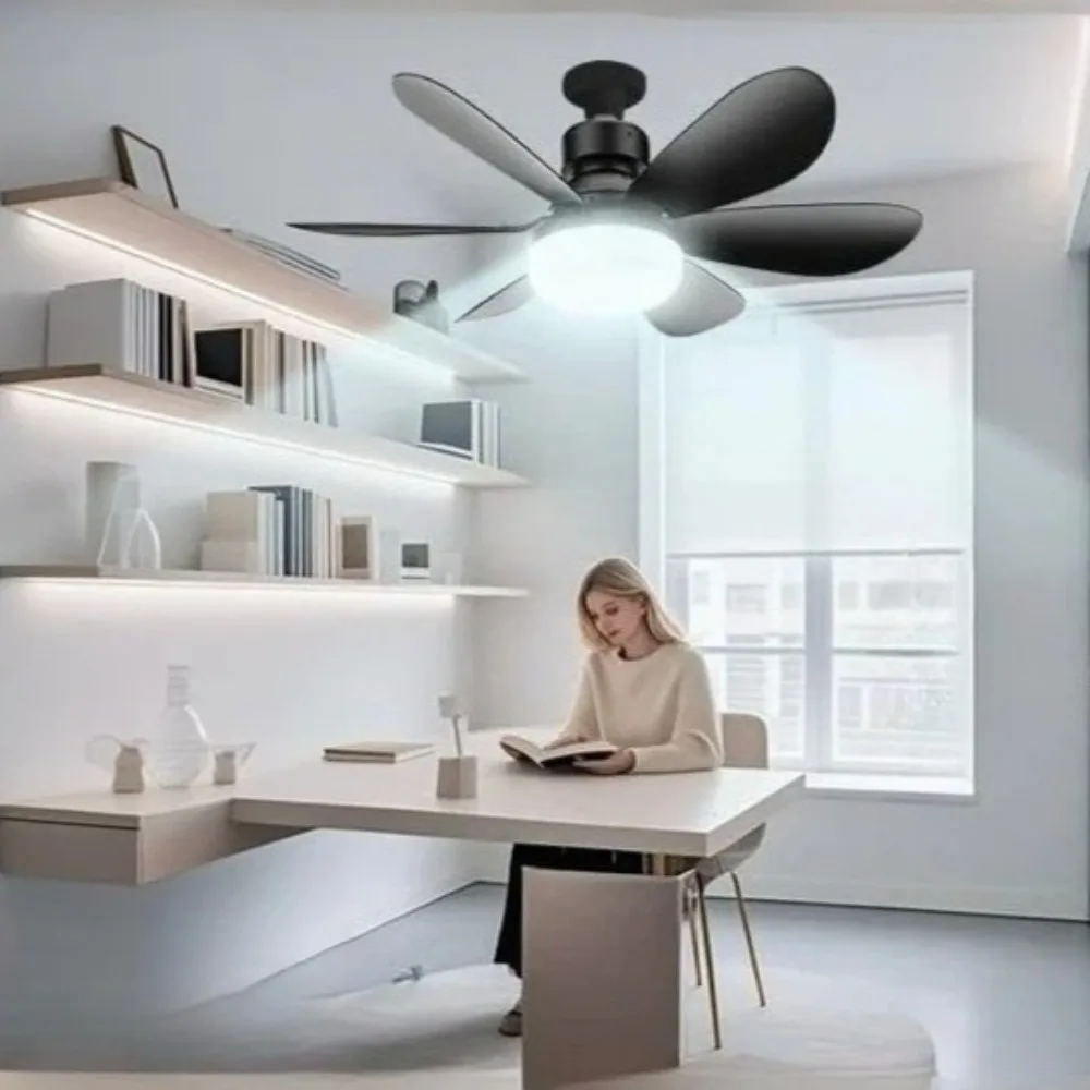 LED 30W 천장 선풍기 조명 E27, 디밍용 리모컨 포함, 거실, 서재, 가정용, 85-265V에 적합
