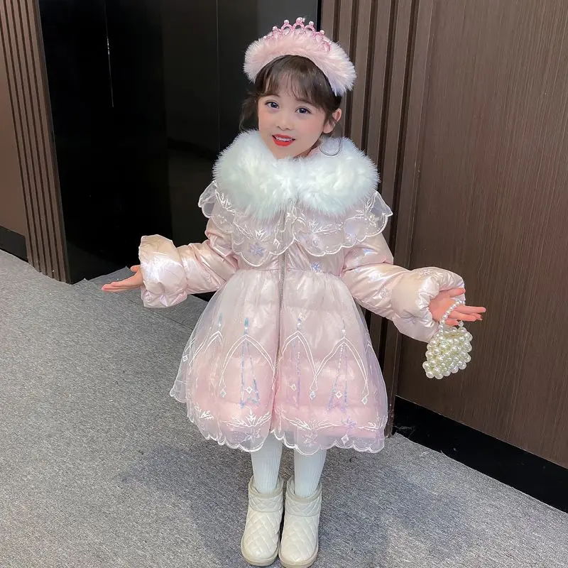 

Kawaii Tsukino Usagi Girl Cartoon Winter Cotton Coat Western Style Jacket Children's Down Jacket Medium Length Cotton Jacket