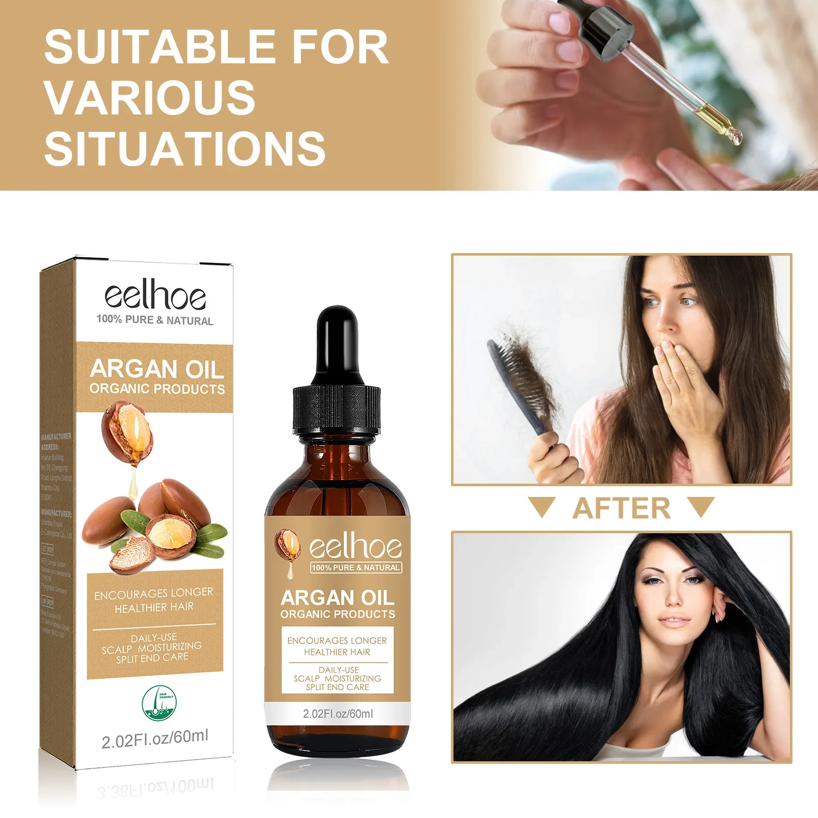 Eelhoe Morocco Argan Oil Dyeing and Perming Volume Straight Hairs Conditioner Hair Tail Dry Hair Care Essential Oil Fixed Hair stevie salas – the essential stevie salas volume 1 2 cd