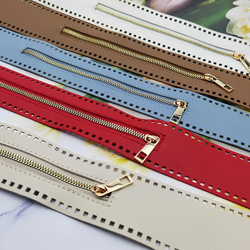 

DIY Zipper For Woven Bag Hardware PU Leather Zipper Sewing Accessories 55cm Metal Zipper For Clothes Shoes Supplies