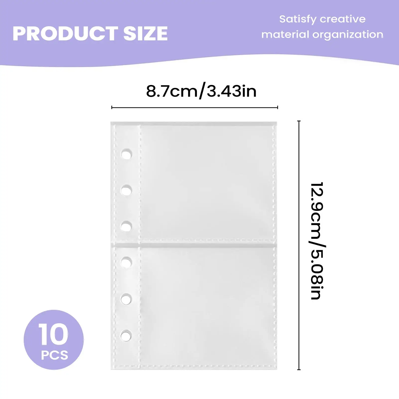 Binder Pockets Fits Backpack Anti-Loss Pockets For 6-ring Binder For Invoice Tax Documents Homework Project Reports Photographs