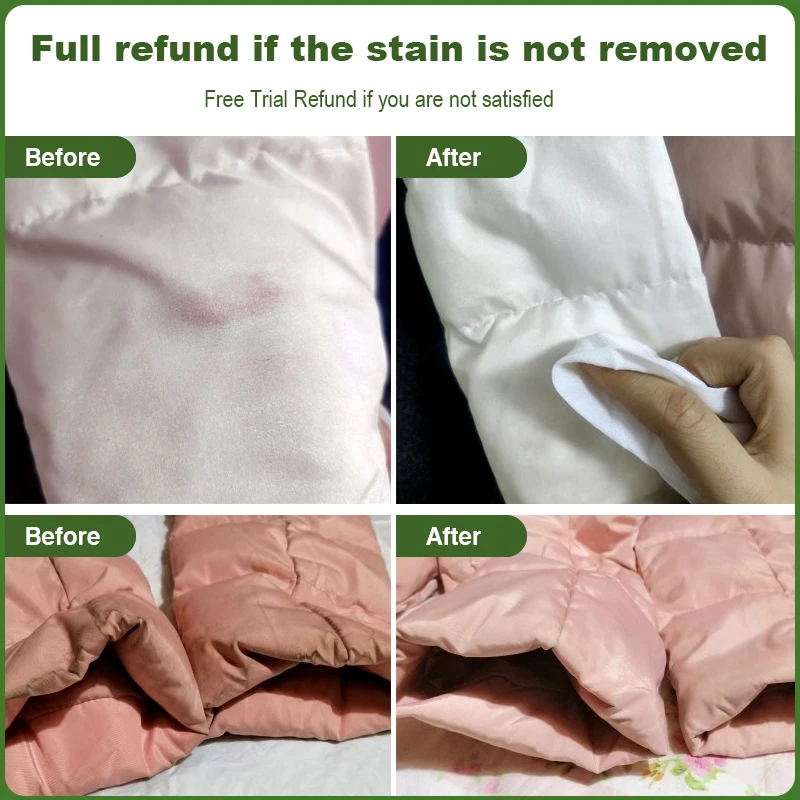 Clothing stain removal wet wipes 20pieces * 1pc Instant Stain Wipes individually for clothes portable deStain Wipes on the go individually wrapped wipes.