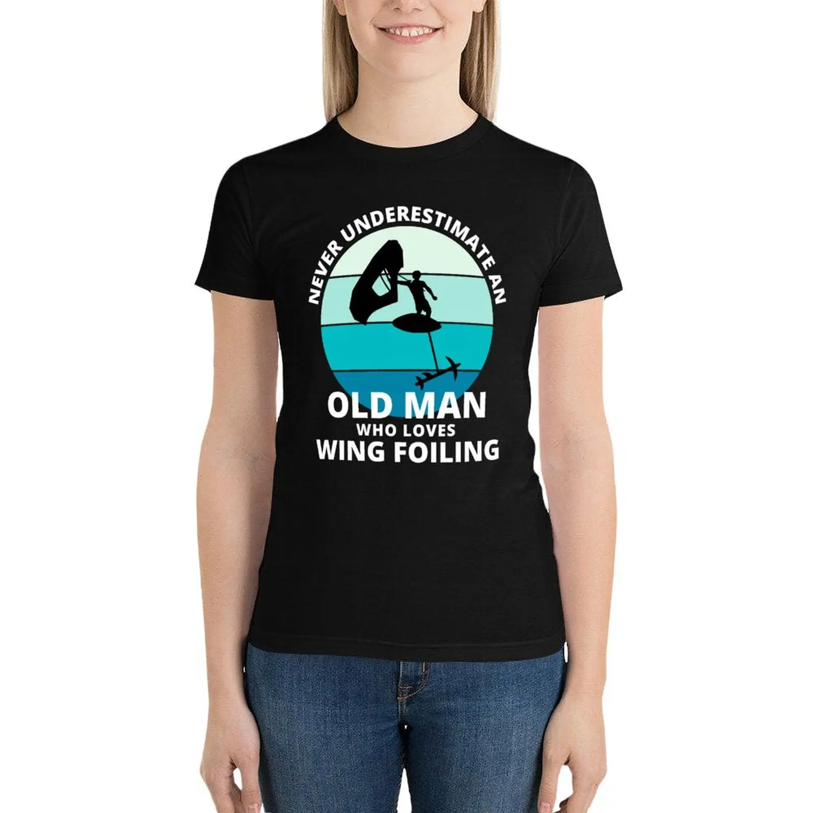 Wing Foiling Surfing Dad Grandpa Fathers day Funny T-Shirt kawaii clothes shirts graphic tees t shirts for Women graphic