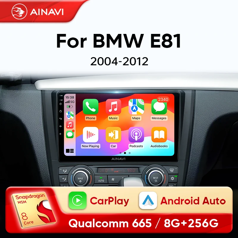 

Ainavi Car Radio Multimedia Player For BMW 1 Series E81 E82 E87 E88 AT MT 2004 - 2012 Android 12 Auto Wireless Carplay DSP 2 Din