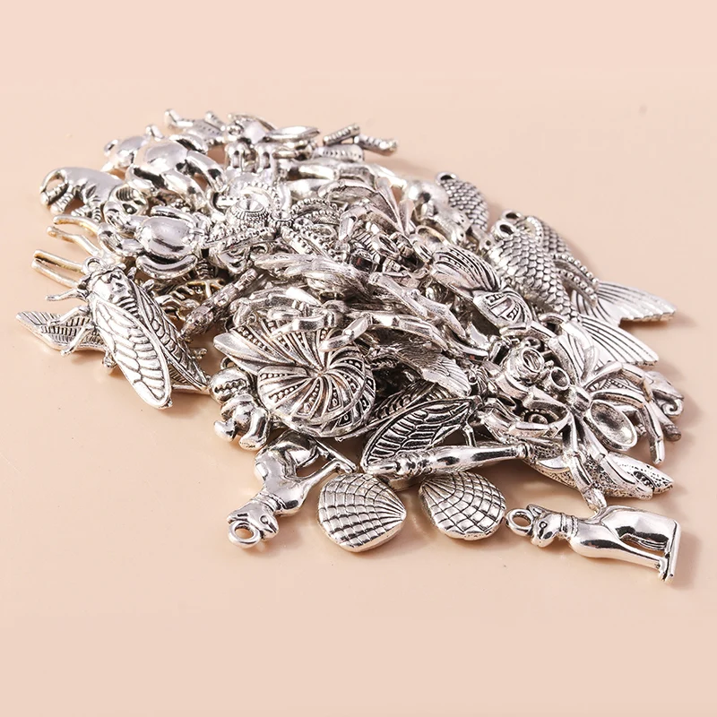 Leslie 10 Stück 32 x 18 mm große Hai-Anhänger aus Legierung für DIY-Schmuckherstellung, Zubehör, handgefertigte Armbänder, Halsketten, Anhänger – Detail 2