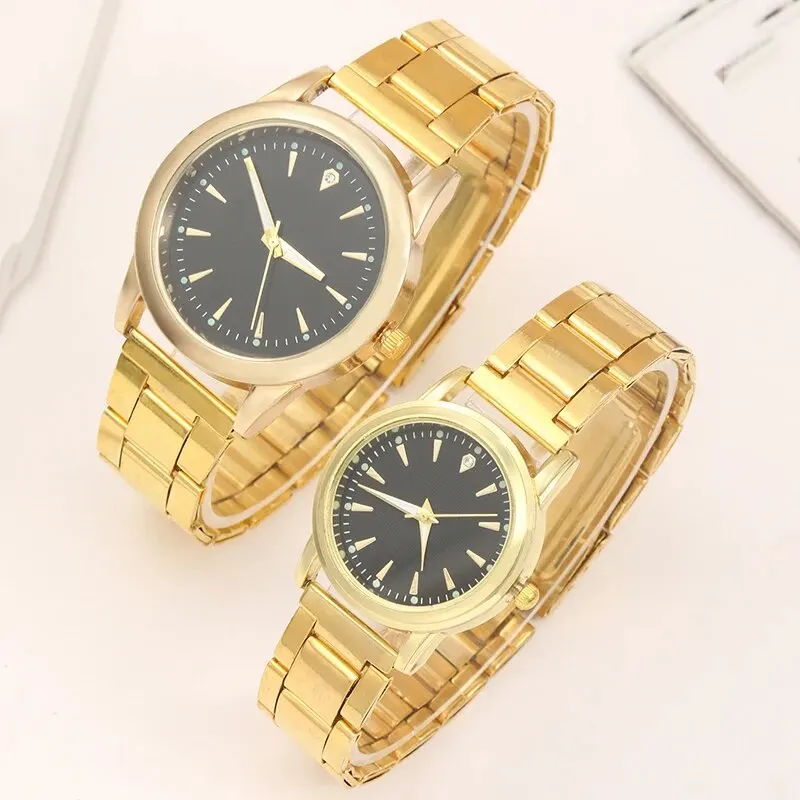 2pcs Fashion Couple Set Watch Luxury Men Women Classic Simple Quartz Watches Stainless Steel Watch Couple quartz watch womens watch fashion couple watches men automatic watches