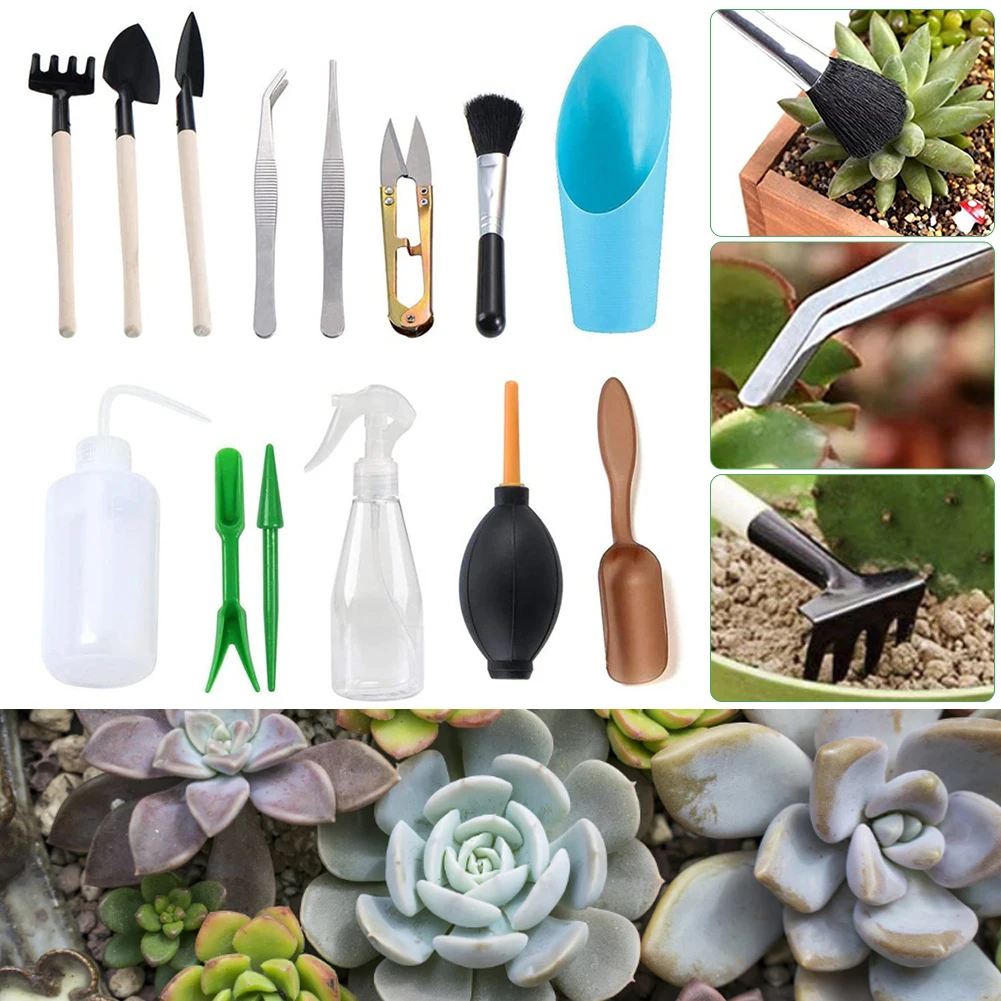 14 Pieces Succulent Plants Tools Mini Gardening Hand Tool Set for