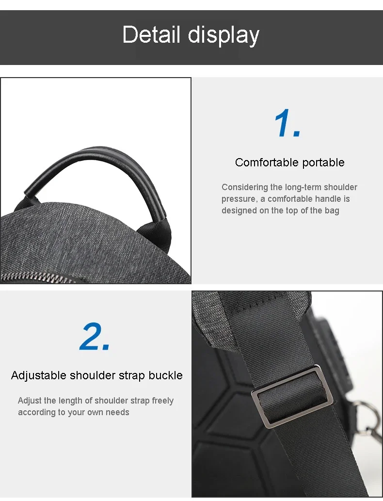 USB-Lade Mode Streetwear Sling Pack Crossbody Motorrad Rucksack für College Student Unisex Lauf Brusttasche für Männer – Detail 16