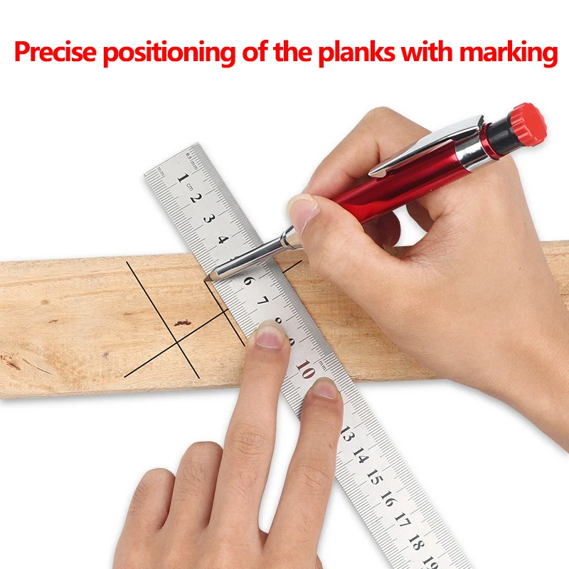 2.8mm Red Blue Black All Metal Solid Woodworking Automatic Pencil with Pencil Sharpener 6 Colors 2B Lead Deep Hole Marking Pen 3