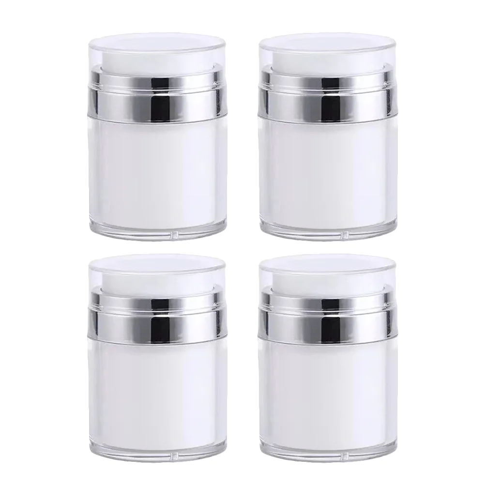 

4 Pcs Buttercream Press Jar Airless Lotion Bottle Sample Container Pot Pump Refillable Jars Travel