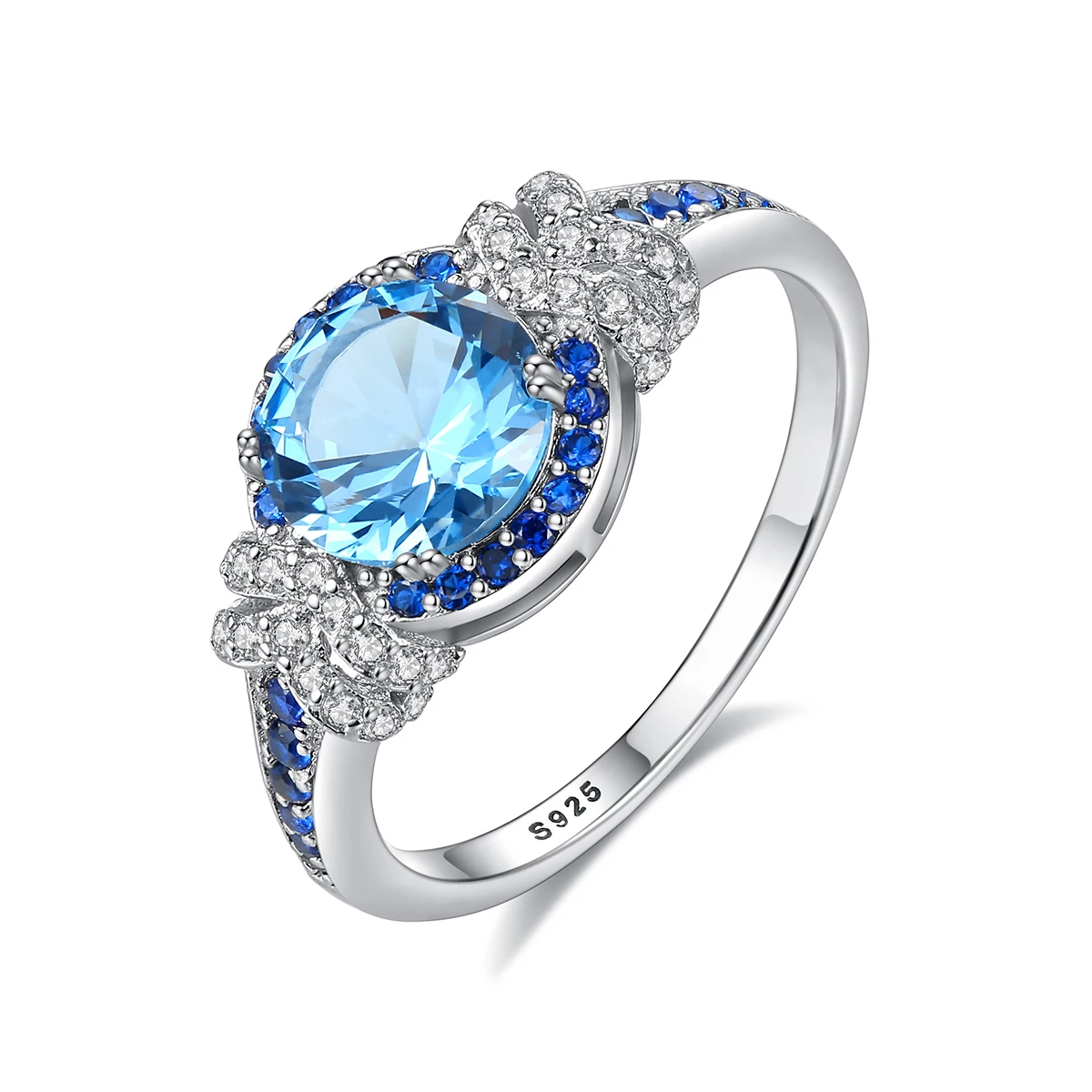 Piccoli orecchini a cerchio con pietre preziose blu per donne che frequentano feste Orecchini a forma di goccia d'acqua in argento sterling al 100% Amico s_voghion.com
