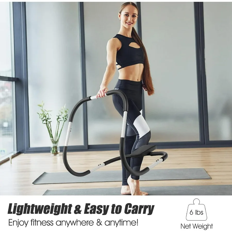 Ab Cruncher, Abdominal Trainer Sit up Assistant Roller with Padded Headrest, Fitness Exercise Training Machine for Core Muscle,