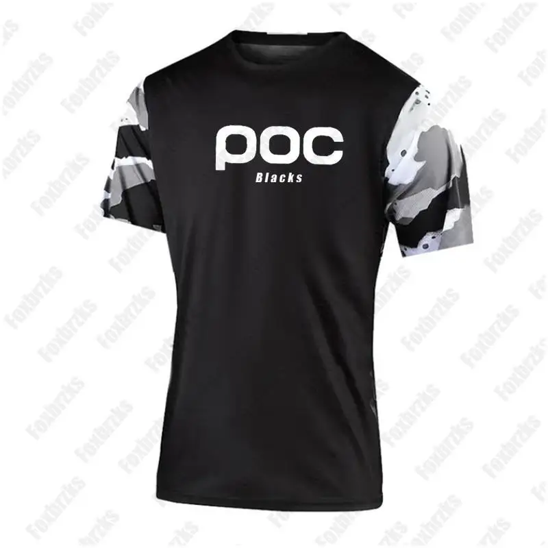 Downhill Jerseys Blacks poc Mx Short Sleeve T-shirt Motocross Cycling Jersey Downhill Mountain Bike MTB Shirts Offroad DH Motorcycle Wear