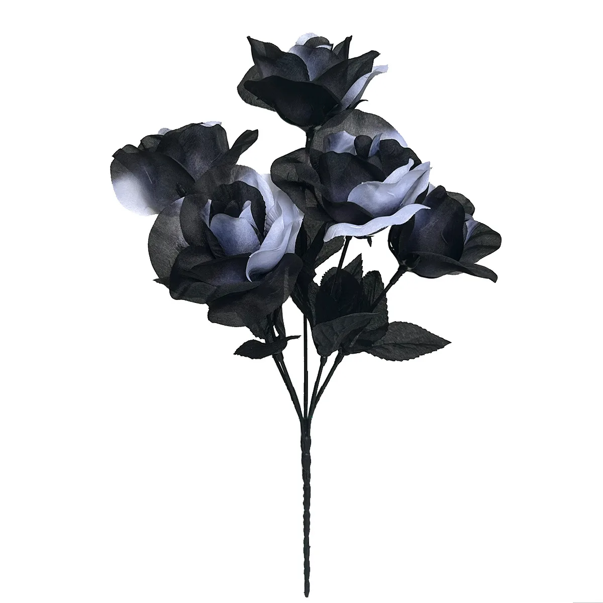 Halloween schwarz-weißer Rosenstrauß Gothic Rose Simulation Blumenarrangement dekorative Fotografie Requisiten neues Produkt