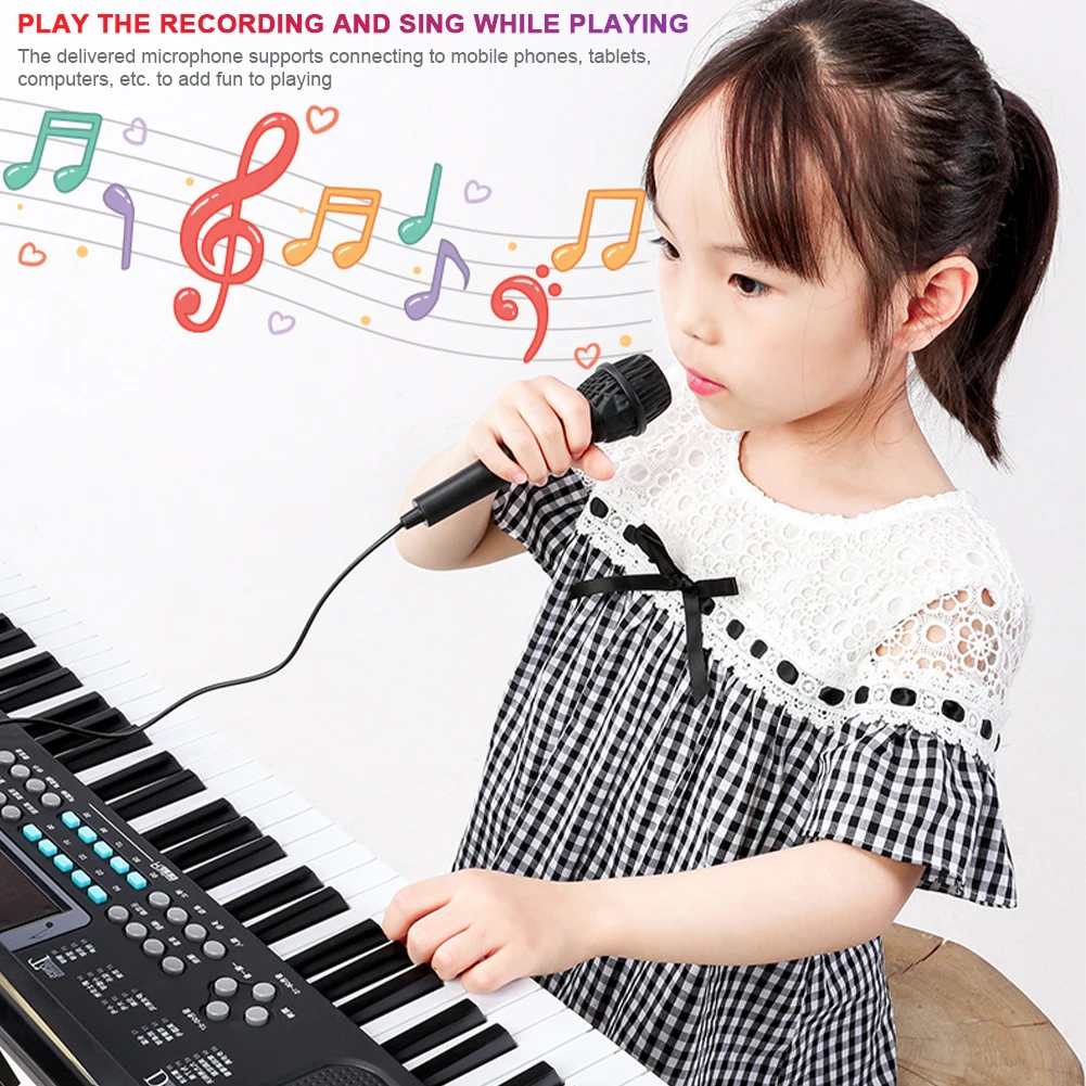 61 Keys Digital Portable Synthesizer Keyboards W/ Keyboard Stand Portable Music Keyboard for Beginners Children Students